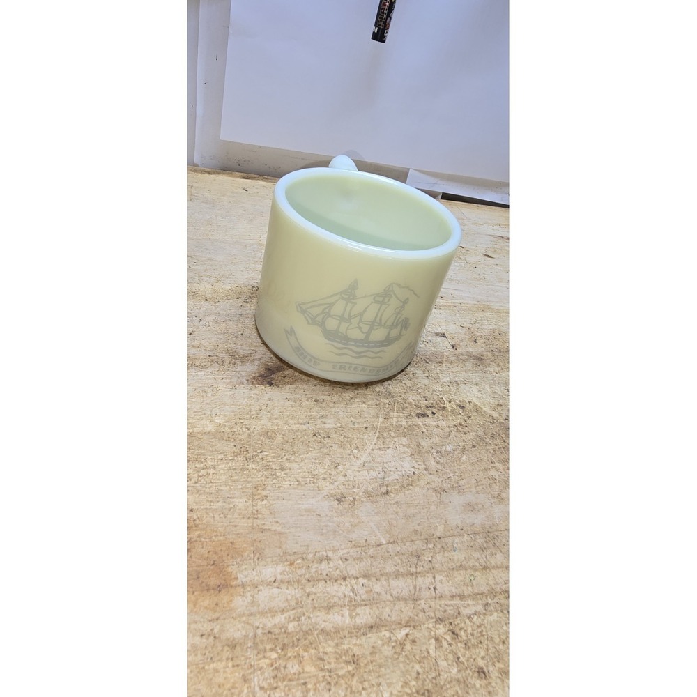 Old Spice Shaving Razor Mug Early American Shulton Glass Vintage Cup Ship Boat